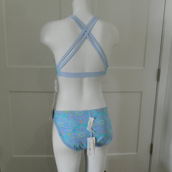 NWT Vineyard Vines Bahamas Scene Reversible 2 Pc Bikini sz Top M/Bottom L $135 - Picture 7 of 8